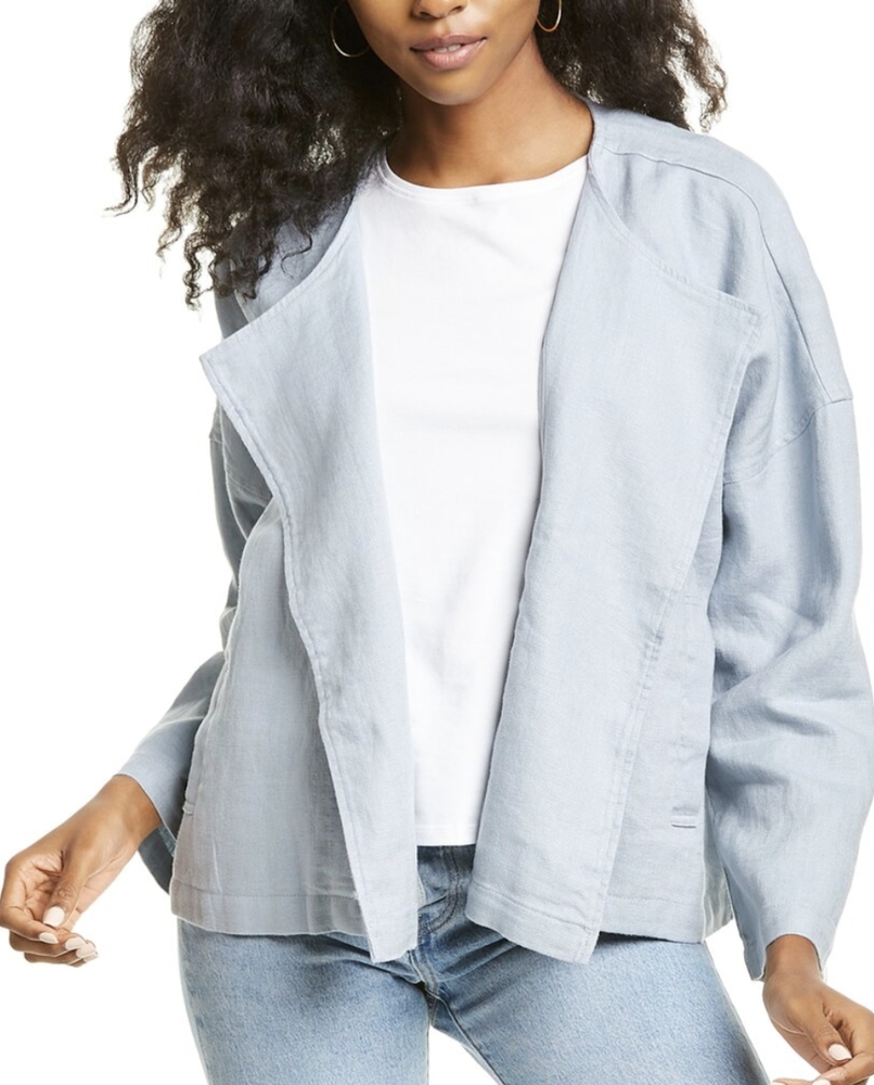 Eileen Fisher boxy linen blazer jacket S